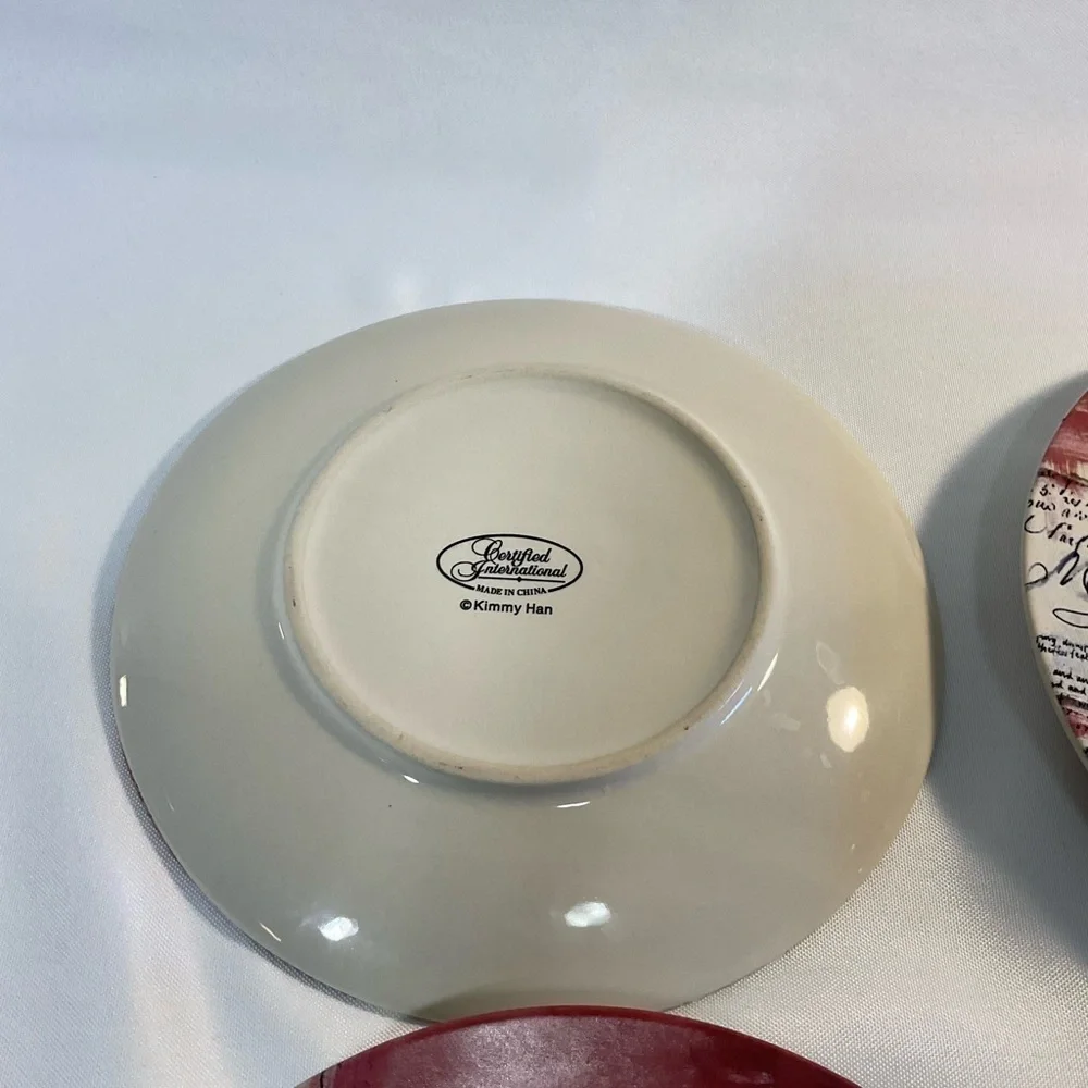 Kimmy Han Certified Int’l Demitasse Set 4 French Fashion Espresso Cups Saucers